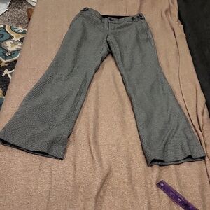 Gray Banana Republic Houndstooth Wide Straight-Leg Dress Pants